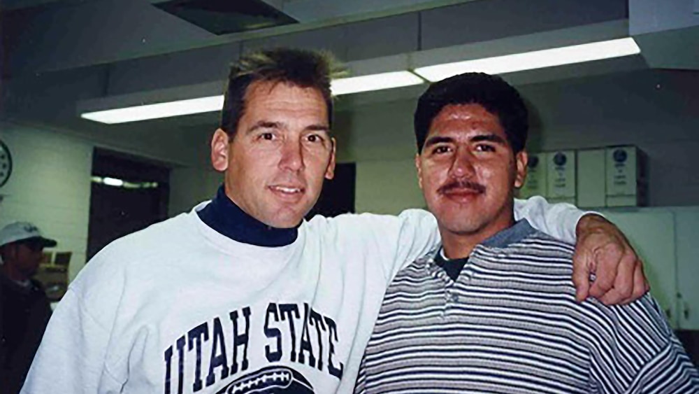 Anthony Calvillo et Jim Zorn à l'Université Utah State