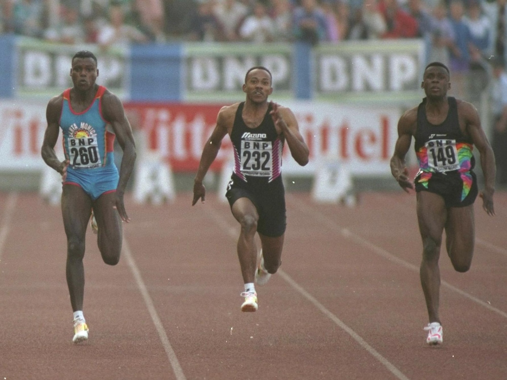 Carl Lewis, Frankie Fredericks et Bruny Surin à Lille en 1993