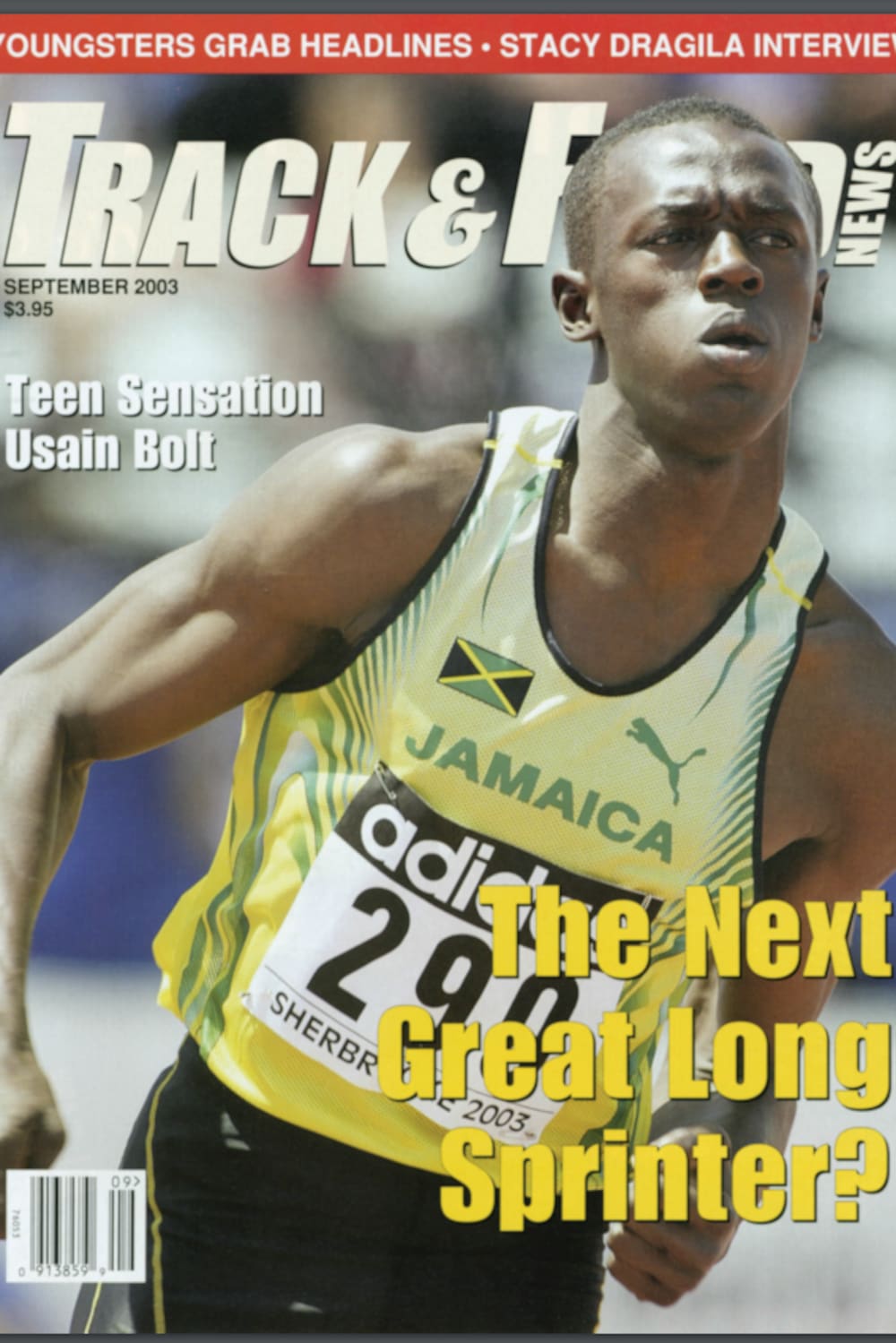 Usain Bolt à la une de Track and Field News en septembre 2003