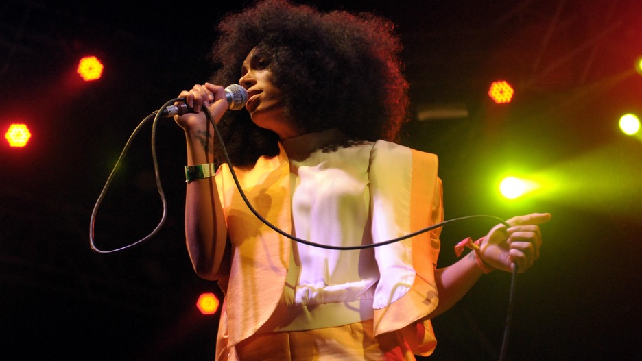 Singer Solange Knowles performs onstage during day 2 of the 2014 Coachella Valley Music & Arts Festival at the Empire Polo Club on April 19, 2014, in Indio, Calif.