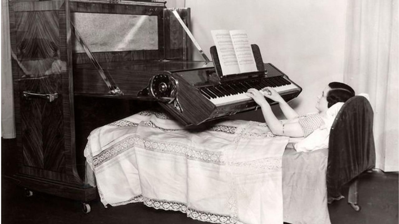 This 1935 piano was specially designed for bedridden people in the U.K.