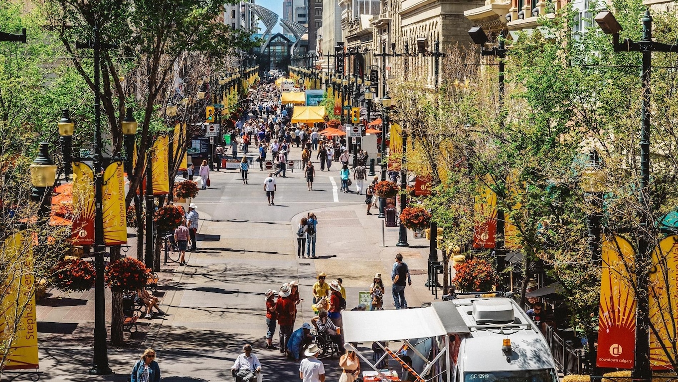 Stephen Ave. in downtown Calgary is a popular pedestrian strip.