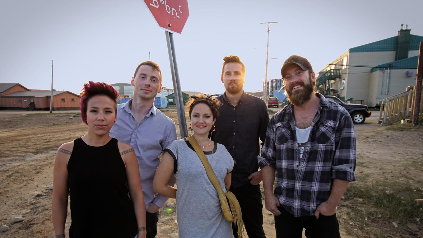 The Jerry Cans pose on the streets of Nunavut.