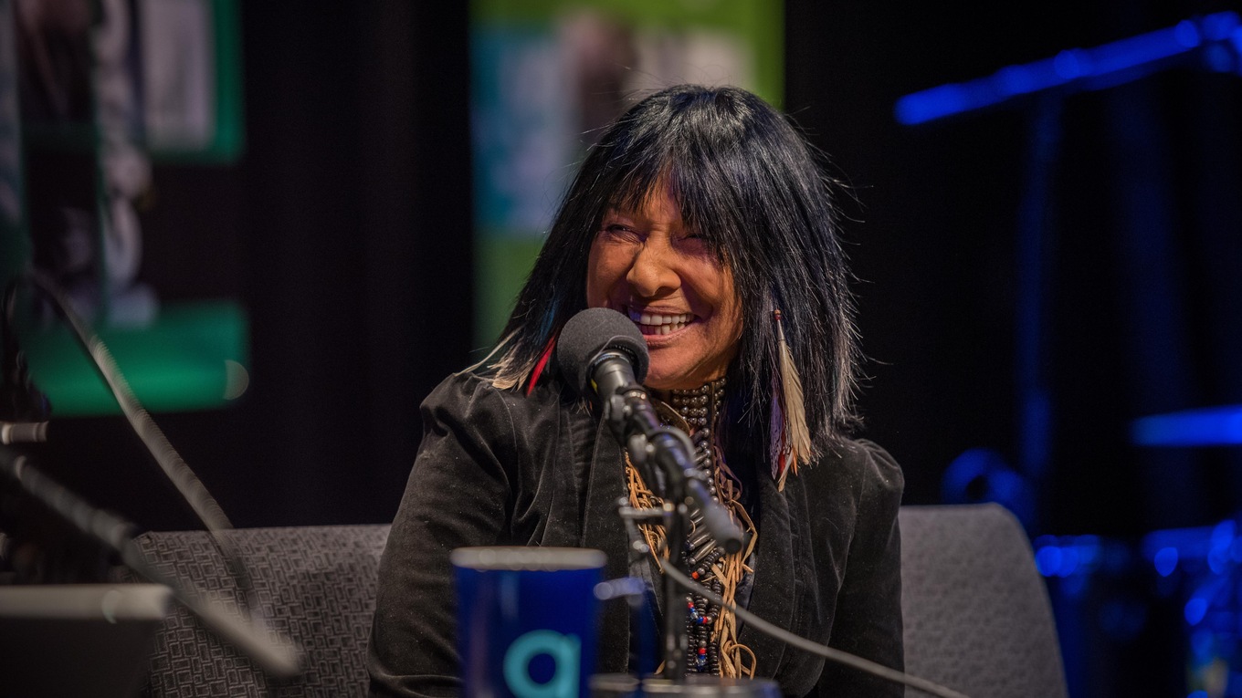 Buffy Sainte-Marie on the q live taping.