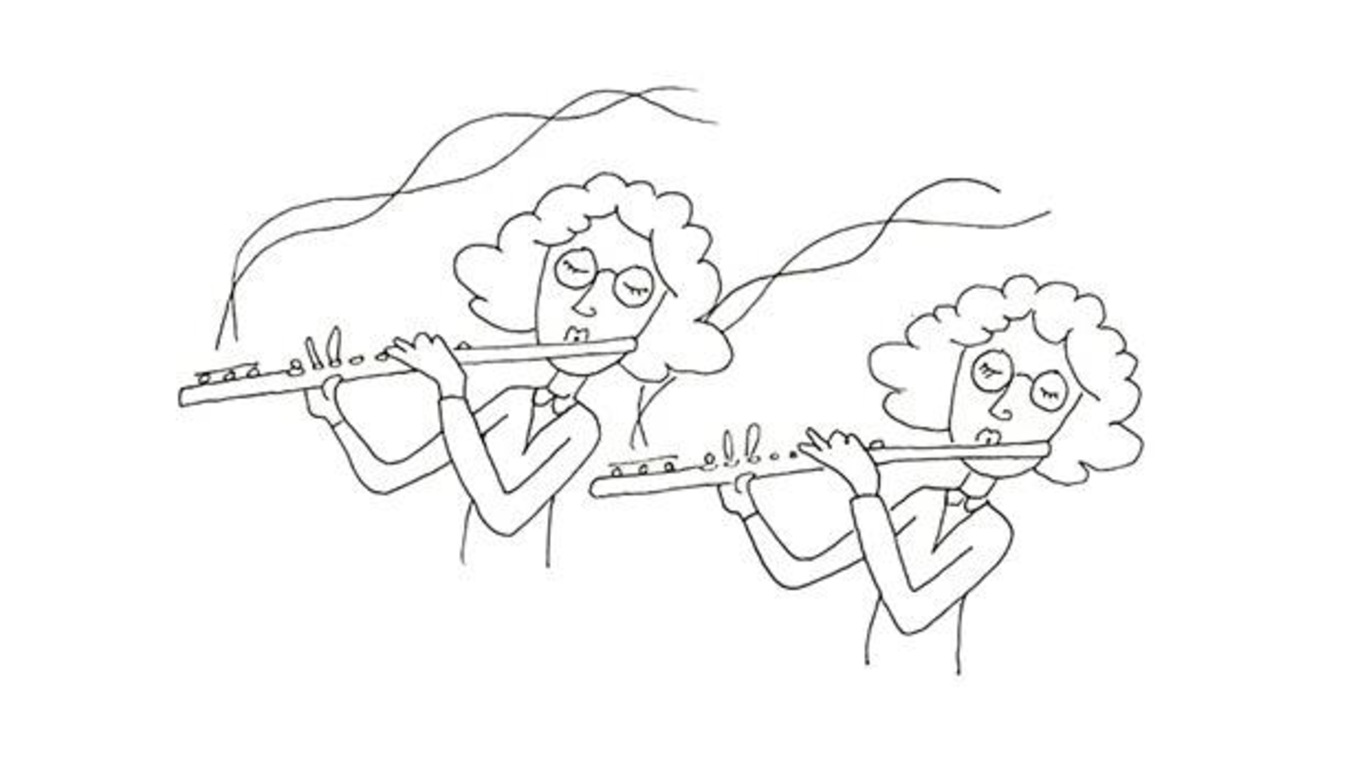 Getting the two flutes to play in unison is the subject of another joke entirely.