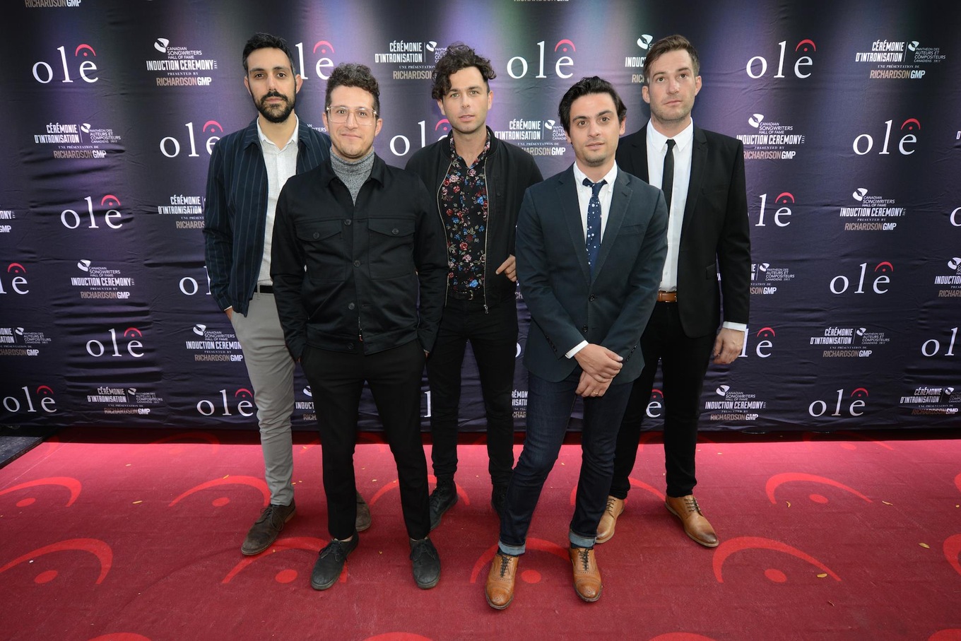 Arkells on the Canadian Songwriters Hall of Fame carpet.