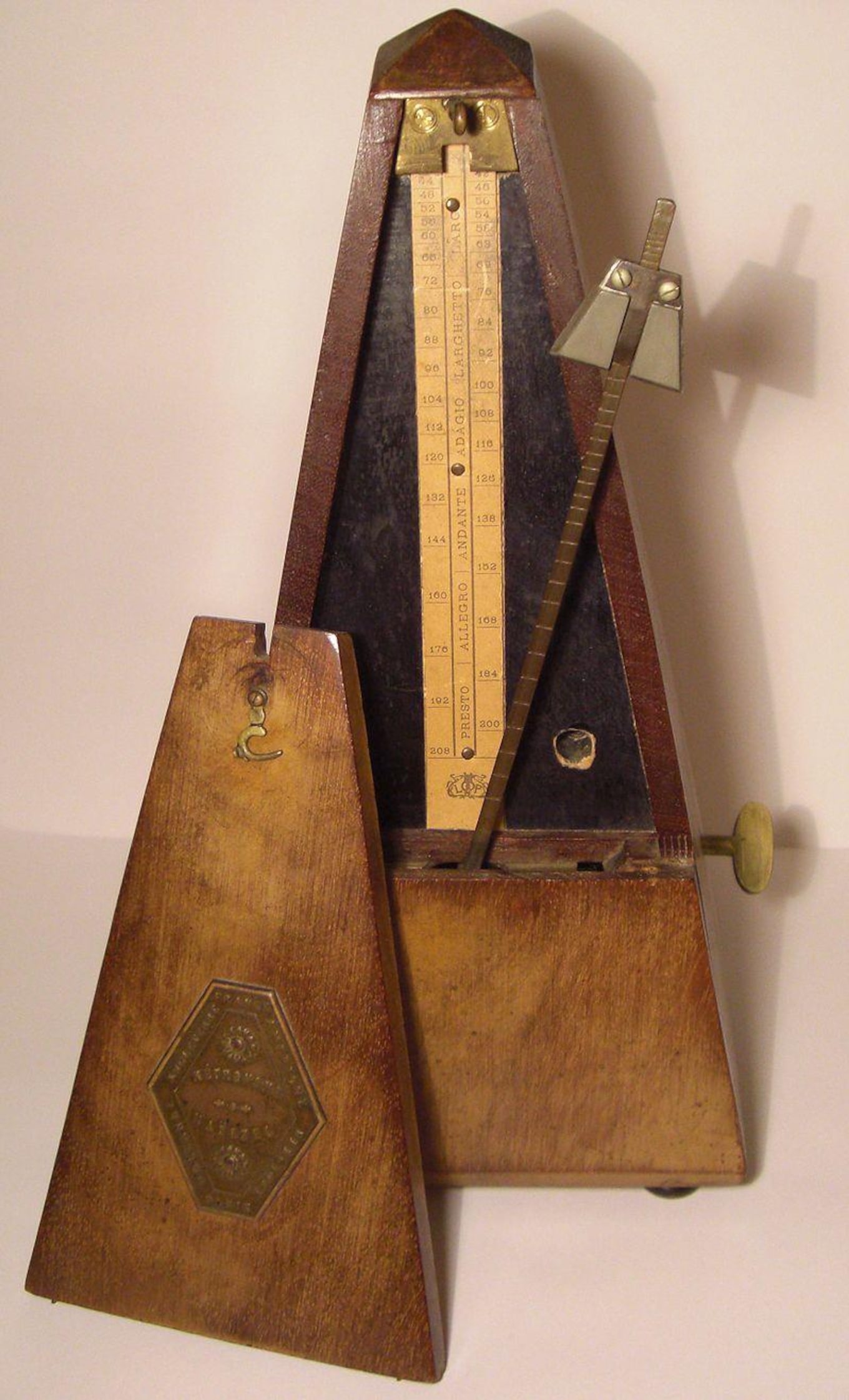 A metronome designed by Johann Nepomuk Mälzel.