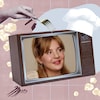 Une télévision avec la photo de Marguerite Bouchard.