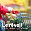 Une personne pousse son panier d'épicerie.