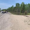 Une scène d'accident de voiture.