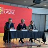 De gauche à droite : André Darveau, Sophie D'Amours et Cathia Bergeron.