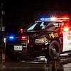 Une autopatrouille de la Police provinciale de l'Ontario la nuit.