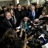 Aymen Derbali lors d'un point de presse au palais de justice de Québec après le prononcé de la peine d'Alexandre Bissonnette