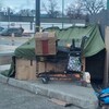 Campement de sans-abri.