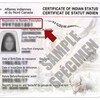 Image d'un certificat de statut d'Indien.