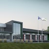 La maquette du nouveau projet de caserne de pompiers de Rivière-du-Loup.