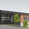 Vue de face du projet de centre sportif de Saint-Antonin, tel que présenté à la population le 12 février 2020.