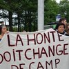 Des manifestantes et leur message intitulé « La honte doit changer de camp ». 