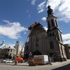 La basilique cathédrale de Québec est elle aussi en cours de réfection.