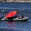 Un bateau de l'équipe de récupération sous-marine de la GRC.
