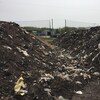 Des amoncellements de compost avec des détritus.
