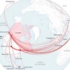 Une carte montrant d'où revenaient les premiers cas confirmés de la maladie au Canada.