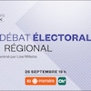 Description du débat électoral régional animé par Lise Millette le 26 septembre à 19 heures et diffusé sur ICI Première.