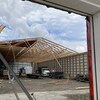 La grange de la famille Zinkhan, en Saskatchewan, détruite par le passage d'une tornade le 27 mai 2023.