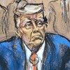 Dessin de Donald Trump lors de sa comparution.