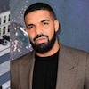 Deux images juxtaposées : un portrait de Drake et sa maison vue des airs.