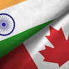 Les drapeaux de l'Inde et du Canada.