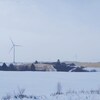 Les éoliennes de Belle-Rivière l'hiver.