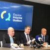 Éric Ralph Mercier, Patrick Paquet et Stevens Mélançon en conférence de presse.