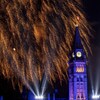 Le feu d'artifice lors de la fête du Canada.