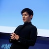 Le fondateur et PDG de Telegram, Pavel Durov, prononce un discours lors du Mobile World Congress à Barcelone, en Espagne, le 23 février 2016. 