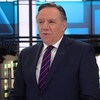 François Legault sur le plateau du Téléjournal. 