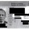 Une capture d'écran d'un permis de conduire caviardé.