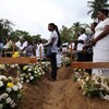 Funérailles de Dhami Brindya, 13 ans, victime d'un des attentats suicides à la bombe contre des églises et des hôtels de luxe le dimanche de Pâques, à Negombo, Sri Lanka, le 25 avril 2019.