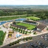 Une image représentant le futur stade de soccer au Prairieland Park de Saskatoon, en Saskatchewan.