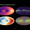 Image montrant quatre cartes de la Voie lactée réalisées.