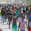 Des manifestants haïtiens.