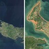 L'ouest de l'Île-du-Prince-Édouard avant et après le passage de l'ouragan Fiona.