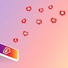 Dessin d'un téléphone intelligent aux couleurs d'Instagram duquel s'échappent des icônes de notification de commentaires et de mentions J'aime. 