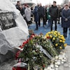 En Ukraine, une monument à la mémoire des victimes de l'écrasement du vol P S 752.