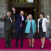 De droite à gauche, Eliza Reid, première dame d'Islande, Mary Simon Gouverneure générale du Canada, le président de l'Islande Gudni Johannesson et le mari de la gouverneure Whit Fraser.