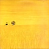 Dessin montrant une ferme et un arbre à l'horizon, entre un ciel et une terre complètement jaunes.