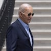 Joe Biden s'apprêtant à quitter la Maison-Blanche pour un déplacement officiel, le 30 avril 2024.