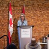 La ministre fédérale des Pêches et des Océans, Joyce Murray, lors du Congrès international sur les aires marines protégées (IMPAC5), le 7 février 2023, à Vancouver.