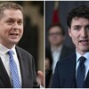 Le chef conservateur Andrew Scheer et le premier ministre Justin Trudeau.