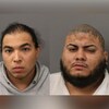 Un collage des photos judiciaires des trois accusés : Kenny Banchon Urbina, Carlos Ricardo Gutierrez et Carlos Pena Torrez.